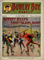cover: Bowery Billy meets a roller-skating devil